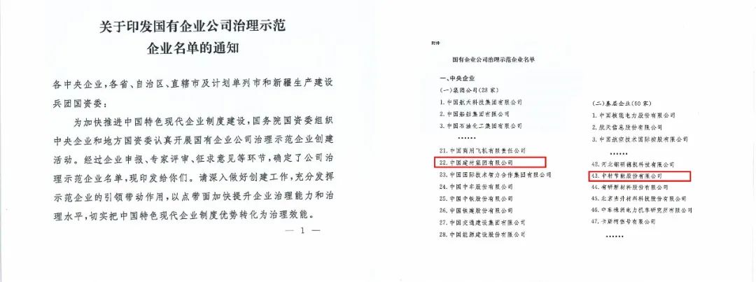 		CA88集团及所属企业配合入选“国有企业公司治理树模企业名单”_责任动态_CA88集团有限公司	